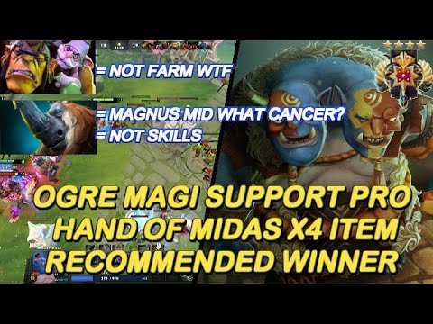 Dota 2 - New 7.27d Ogre Magi Damage Magic Hand of Midas X4 / NashDota Winner