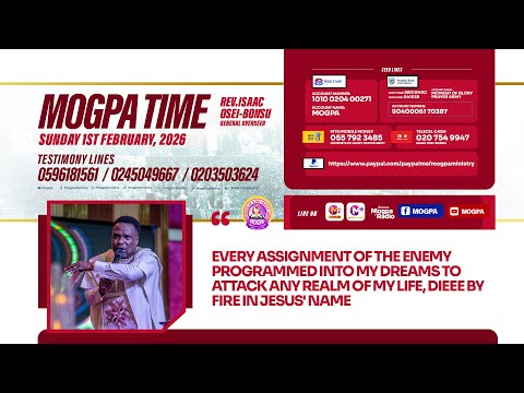 TERMINATING SATANIC ASSIGNMENT AGAINST YOUR DESTINY || MOGPA TIME WITH REV O B || 1 - 02 - 2026