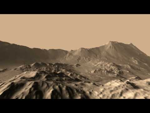 Mojave Crater Wall HiRISE DEM Animation