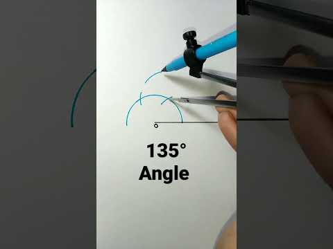 how to construct 135 degree angle using compass | 135° angle