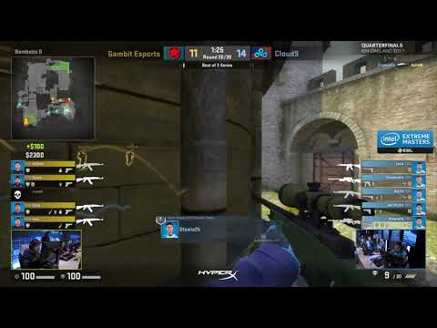 Stewie2k earns map point with a quad kill - Cloud9 vs Gambit - IEM Oakland 2017