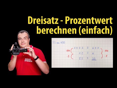 Dreisatz - Prozentwert berechnen - Einführung mit einfachen Aufgaben | Lehrerschmidt