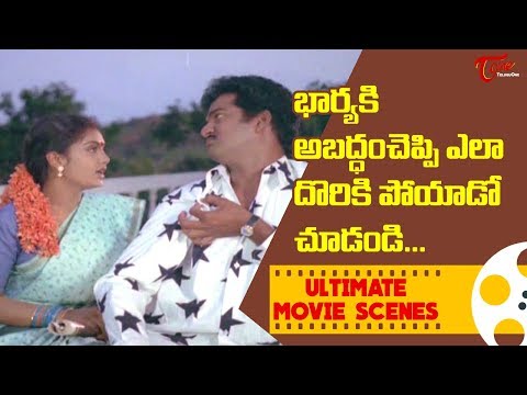 భార్యకి అబద్ధం చెప్పి ఎలా దొరికిపోయాడో చూడండి... | Ultimate Movie Scenes | TeluguOne Video