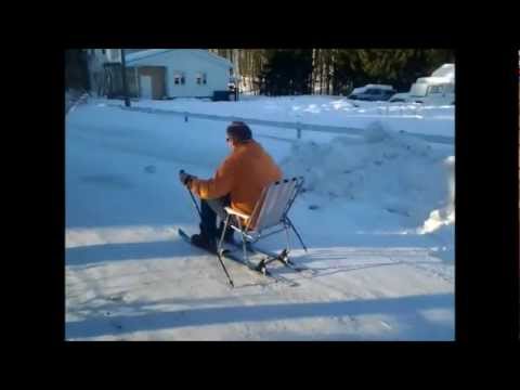 Camping stol med ski