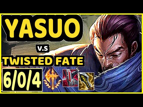 YASUO vs TWISTED FATE - 6/0/4 KDA MID GAMEPLAY - NA Ranked GRANDMASTER