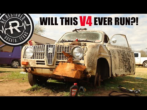 THIS IS BAD! Attempting To Start Locked Up V4 Engine Covered In Rats Nest | 1968 SAAB 96 | RESTORED