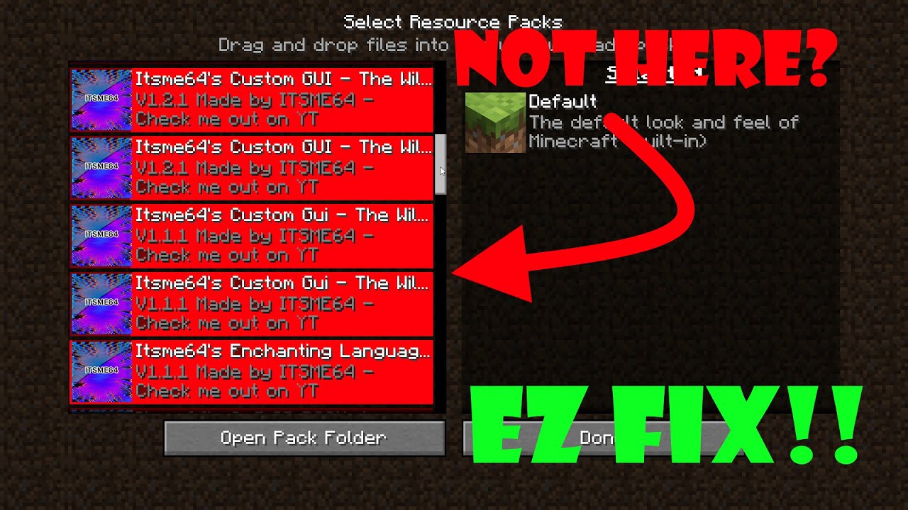 Minecraft Texture Pack Not Showing Up In-Game FIX ¦ Can't See Pack Inside Minecraft Java (Tutorial)