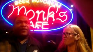 John and Tina's Burger Tour- Monk's Cafe, Philadelphia