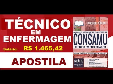 Apostila Concurso CONSAMU PR 2019 Cargo Técnico em Enfermagem