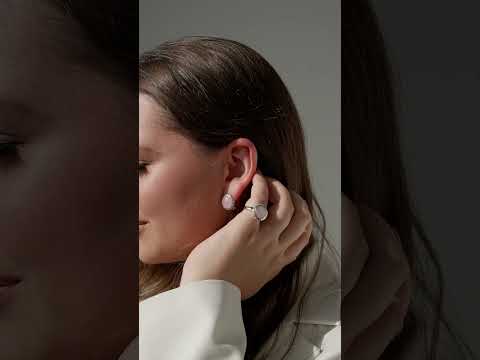 Комплект Aviano из серебра 925 с розовым кварцем и покрытием белым родием