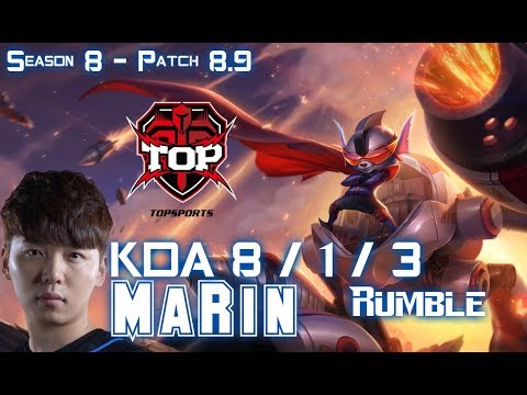 TOP MaRin RUMBLE vs RENEKTON Top - Patch 8.9 KR Ranked