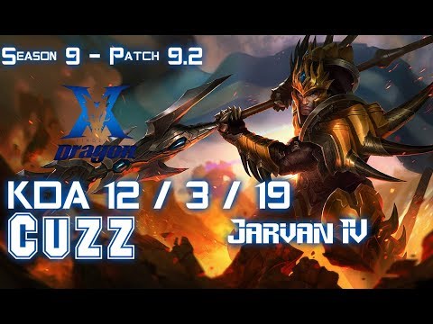 KZ Cuzz JARVAN IV vs LEE SIN Jungle - Patch 9.2 KR Ranked