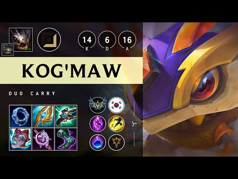 Kog'Maw ADC vs Aphelios: Dominating - KR Challenger Patch 14.21