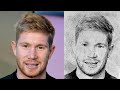 simple sketch Kevin De Bruyne with Grid Method Timelapse #kevindebruyne #simplesketch #howtodraw