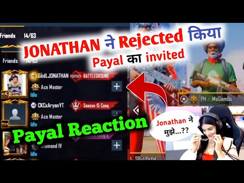 @JONATHAN GAMING Rejected @Payal Gaming invited 😱 Payal Reaction 🤬🔥