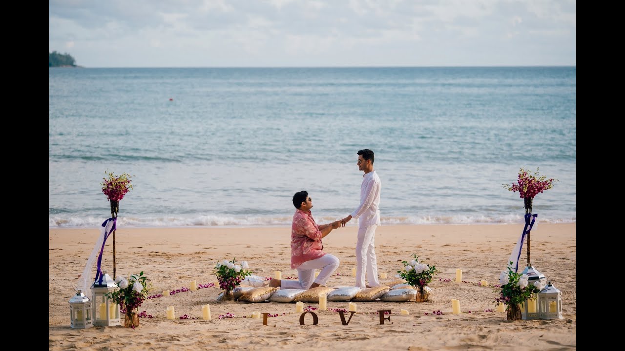 Lời cầu hôn LGBTQ+ tuyệt vời nhất trên bãi biển ở Phuket, nước Thái Lan
