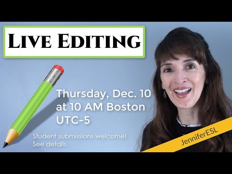 English with Jennifer's LIVE editing - Boost your writing skills!