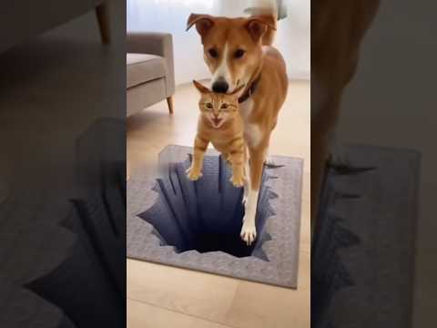 Cats and dogs so funny 😂😂