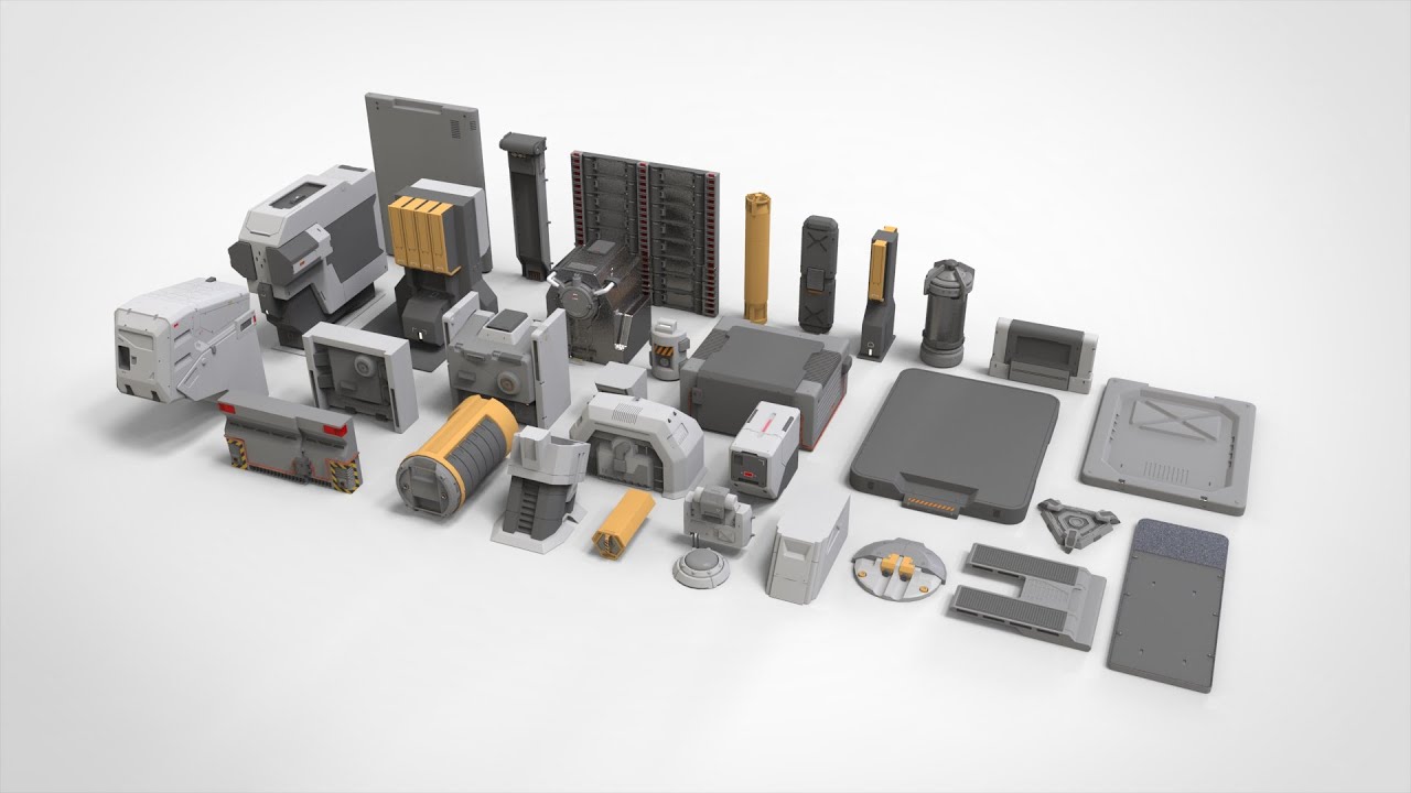 Science-Fiction-Architektur-Kitbash 44 3D Modell