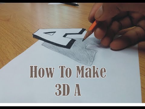 How To Draw 3D Floating Letter "A" - Trick Art on Line Paper Step by Step | 3D Drawing DIY | Learn