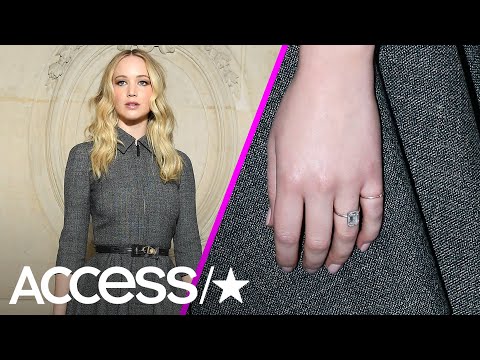 Jennifer Lawrence Flashes Her Huge Engagement Ring At Paris Fashion Week