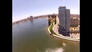 Raw footage of drone flight over Lake Merritt