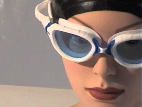 Schwimmbrille Zoggs Predator Flex, weißer Rahmen, blaue Gläser