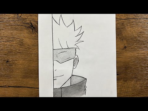 How to draw gojo satoru easy for beginners | How to draw gojo easy steps