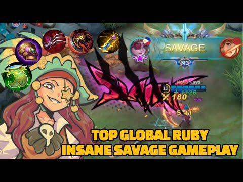 INSANE RUBY SAVAGE GAMEPLAY! | MAKE ENEMIES DROP DEAD WITH THIS BEST BUILD | TOP GLOBALR RUBY | MLBB