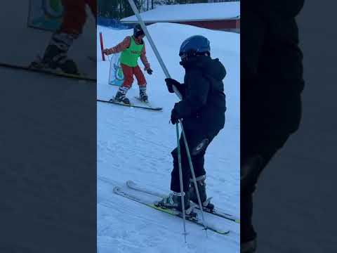 Jashvi first ski training class #sweden #kidsskiing #skiing #kidslearning #snowactivities