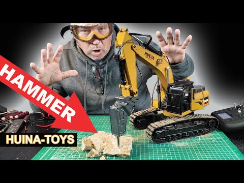 Affordable hobby grade RC excavator with a hammer attachment that works | Huina 1580 V4 2025