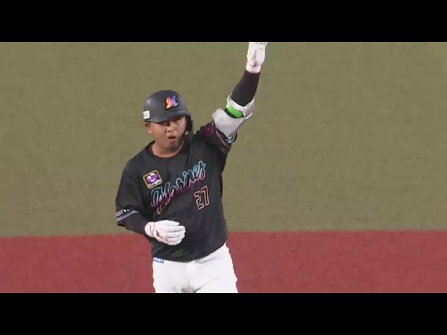 【2回裏】マリーンズ・田村龍弘 三塁線を破る先制の2点タイムリー2ベースヒットを放つ!!  2023年8月1日 千葉ロッテマリーンズ 対 北海道日本ハムファイターズ