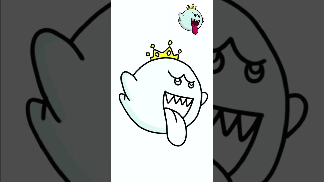 How To Draw King Boo | Super Mario |#shorts #drawing #drawingvideo #supermario