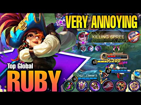 RUBY TANK 100% ANNOYING || BUILD RUBY 2021 || GAMEPLAY TOP 1 GLOBAL RUBY || MLBB