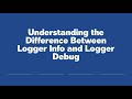 Understanding The Difference Between Logger Info And Logger Debug