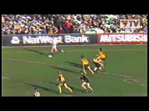 HawksTV:  Brereton kicks 11 goals v Richmond in Round 16, 1990.