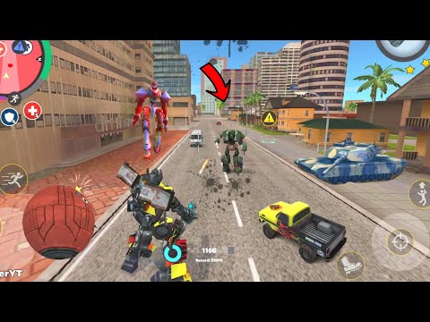 Rope Hero: Vice Town 6.3.9 - (Transformer Monster Truck Fight Car Robot) Robot - Android Gameplay HD