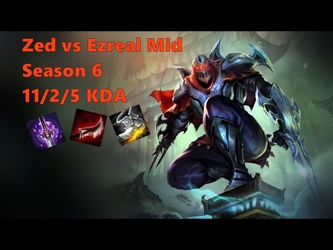 SKT T1 Zed vs Ezreal Mid Season 6 - Full Game 11/2/5