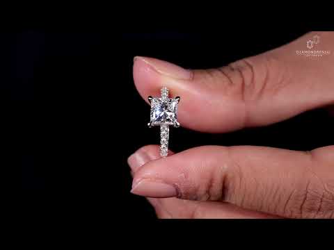 1.51 CT Princess Cut Engagement Ring, EF/VS Lab Grown Diamond Wedding Ring, Lab Created Diamond Ring