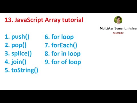 13 Array Javascript Tutorial Javascript Tutorial Semant Sir Multistarsemant Mishra