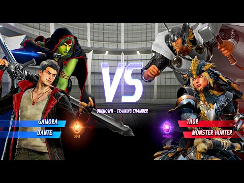 GAMORA & DANTE vs THOR & MONSTER HUNTER | Marvel vs. Capcom: Infinite [4K Ultra HD]