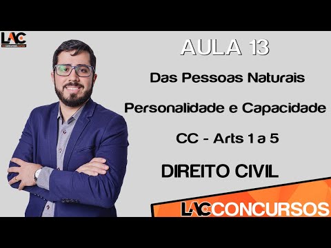 Aula 13 - Direito Civil - Das Pessoas Naturais - Personalidade e Capacidade   CC - Arts 1 a 5
