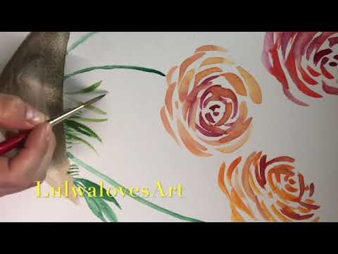 How to draw a flower pot with watercolor _ lulwalovesArt