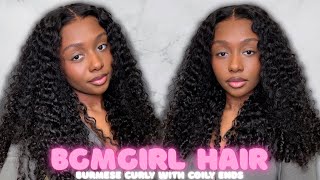 THE BEST BURMESE CURLY WIG! 🩷 | SUPER QUICK GLUELESS INSTALL | Ft. BGMGirl Hair