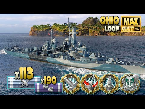 Battleship Ohio: MVP on map Loop - World of Warships
