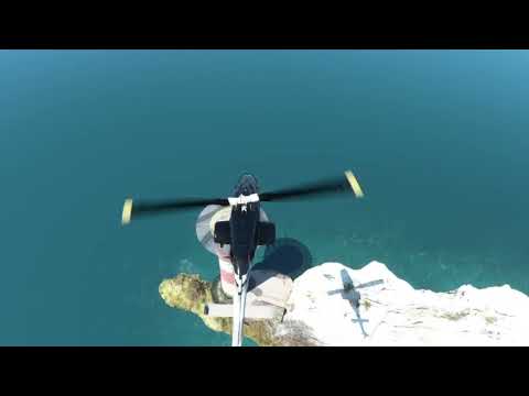 Landing the Cowansim 222B on the Needles lighthouse pad (EGLT) in MSFS