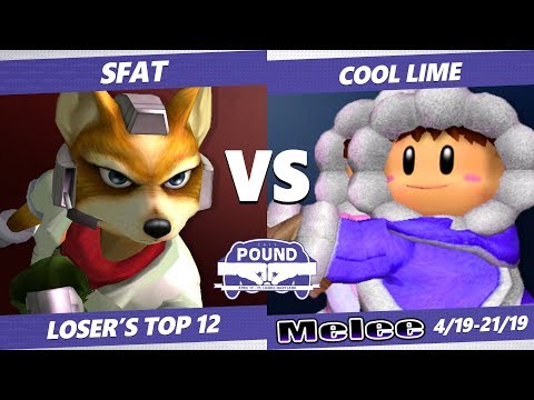 Pound 2019 SSBM - CLG SFAT (Fox) VS  Cool Lime (Ice Climbers) Smash Melee Top 12 Losers
