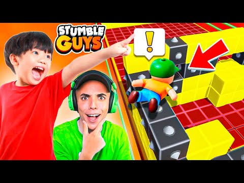 NIÑO me ENSEÑA TRUCOS SECRETOS en BLOCK DASH… 😱 STUMBLE GUYS