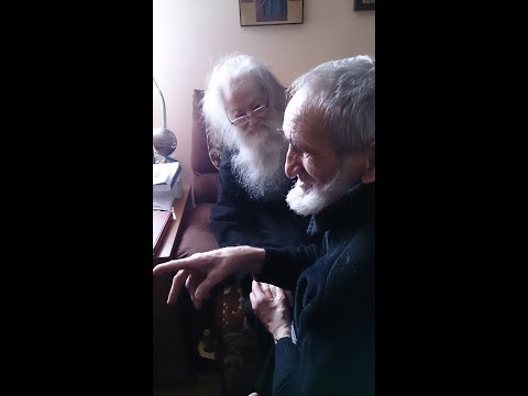 Venerable Gherontie visits Father Iustin Pârvu
