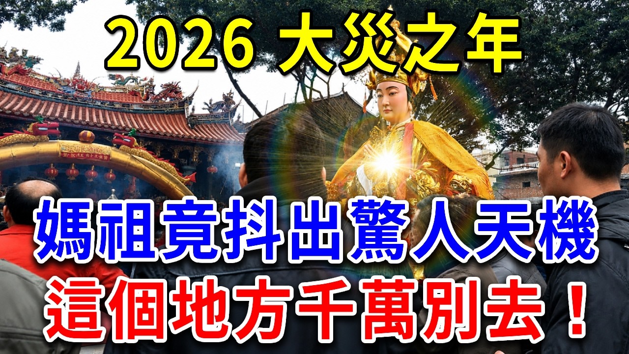 2026大災之年，白沙屯媽祖，在回答世俗的7個問題時，竟不小心抖出了驚人的天機！這個地方千萬別去！#白沙屯媽祖 #媽祖顯靈 #媽祖進香 #台灣民間信仰 #2026災難預警 #媽祖天機 #白沙屯媽祖神蹟